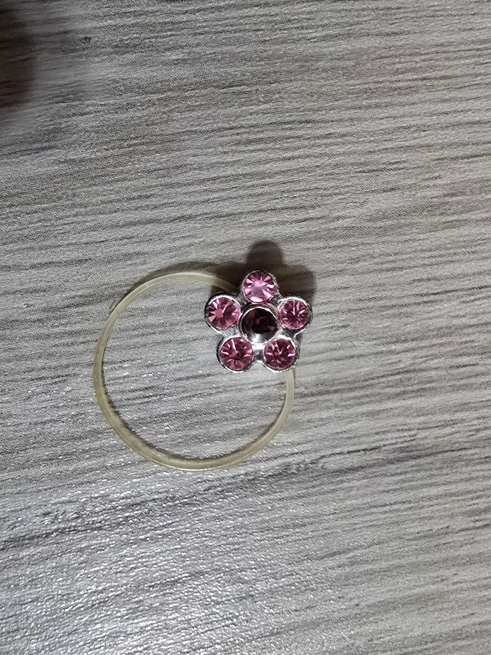 Pink Flower Crystal Ring - Feminine Sparkle